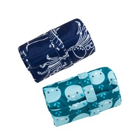 ALVA BABY - 2 bolsas de tela para pañales húmedos y secos, impermeables, reutilizables, con dos bolsillos con cremallera, para viajes, playa, piscina, guardería, artículos de bebé, para yoga, gimnasio, para trajes de baño o ropa húmeda, LX-SW1821