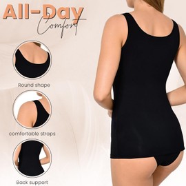 Prime fashions Women Seamless Control Vest Top Scoop Neck Tummy Waist Control Ladies Compression Camisole Undershirt