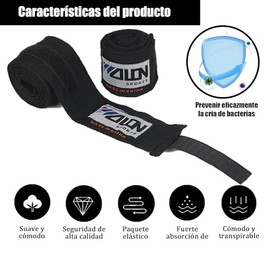 Vendas para Boxeo, Vendas Elásticas de Boxeo, Ringside Vendas para Boxeo, Vendas de Mano Elasticas para Protección, Protección de Muñecas y Nudillos, 