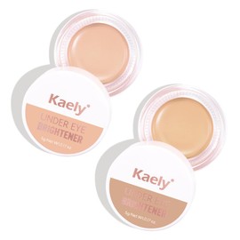 Kaely 2Pcs Shimmer under Eye Brightener, Conceal Brighten Dark Circles, Color Correcting Pot Concealer for Dark Circles, Waterproof, Vegan Makeup & Cruelty-Free, 07 Fair & 10 Natural