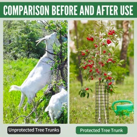 6 Pcs Tree Protectors from Deer, Tree Guards Trunk Protector with 12 Ground Nails and 60 Zip Ties, Plant Cages for Outdoor Plants, Flowers, Fruit Trees, Vegetables