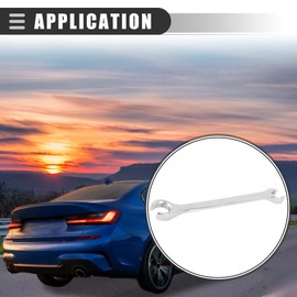 Motoforti Universal, Auto Repair Tool Metric Double Ended Flare Nut Wrench, 15mm x 17mm, Metal, Silver Tone