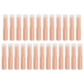 Mini Skater Tubos de contenedor de bálsamo labial con sabor vacío de 0.14 onzas, de plástico casero hidratante con tapas, ajuste a granel para mujeres y adultos, suministros de fabricación de bricolaje, 25 unidades (rosa)