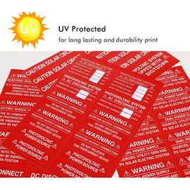 62-Pack Solar PV System Label Kit - Code 2020/2023 Compliant Photovoltaic Stickers - UV Resistant & Reflective Vinyl - Complete Solar Warning Labels for Installers, Inspectors & Homeowners