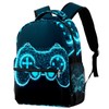 KikandKo Blue Video Game Controller School Backpack for Boys, Lightweight