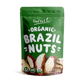Organic Dry Roasted Brazil Nuts, 2 Pounds – Non-GMO, Whole, Unsalted, Oven Roasted, No Oil Added, Vegan, Kosher, Bulk. Good Source of Protein, Selenium and Fatty Acids. Crunchy Keto-Friendly Snack