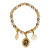 12 Pulseras Beige Recuerdo Bautizo Comunion Virgen Guadalupe