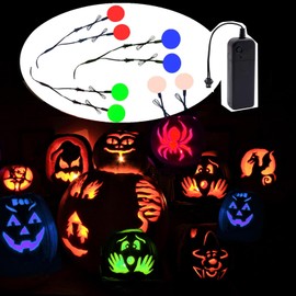 Ourbest Battery Operated Electroluminescent El Neon Eye Lights for Masks, Skull and Cosplay Props Helmet DIY Modification (White L)