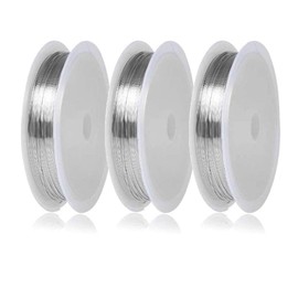 HIRAISM Silver Wire 3 Winding Set, Wire Diameter 0.01 inch (0.3 mm), 0.02 inch (0.5 mm), 0.03 inch (0.8 mm), For Wire Craft