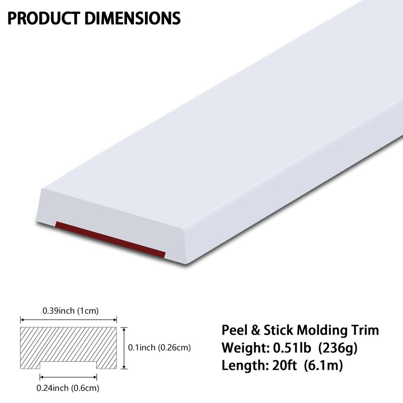 Hungbak Peel and Stick Tile Edge Molding, Flexible Finish Trim