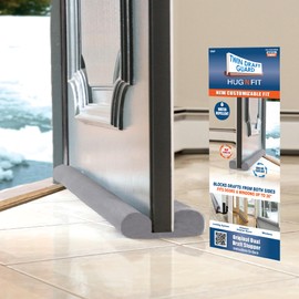 Twin Draft Guard Hug N Fit, Original Dual Draft Stopper Instantly Blocks Air from Entering, Water Repellent, Fits 28”-36” Length with 2” Energy Saver Tube