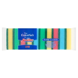 Spontex Essentials Sponge Scourers - 12 Packs of 10 (Total 120 Sponger Scourers)