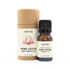 Avivni Pink Lotus Essential Oil - 100% Pure & Natural, Organic, Undiluted for Aromatherapy, Skin, Hair, Diffuser (0.33oz - 10ml)