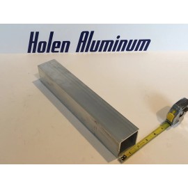 Holen Aluminum 2" X 2" X 1/4" Wall X 10" Long Square Aluminum Tubing 1.5 ID Tube