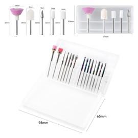 Nail Drill Bits Set, 23 Pcs Drill Bits for Nails, Ceramic Nail Drills Bit Sets Cuticle Remover Bit 3/32 Inch Ceramic Drills for Manicure Pedicure Salon Home