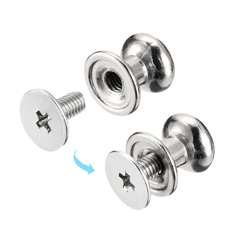 sourcing map 8 mm Ball Head Bolt Rivets Screws Back