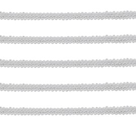 Tibaoffy Long 22 Yard Wide 8mm/0.31nch Centipede Ribbon Trim Lace Gimp Braid Decorated Lace for DIY Craft Sewing Fabric, Crafts and Sewing（White）