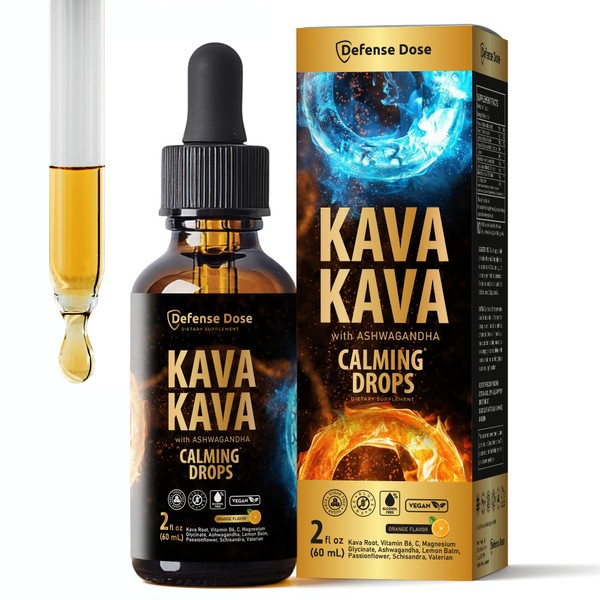 Kava Kava Ashwagandha Extract Liquid Drops - Calming Adaptogen Tincture