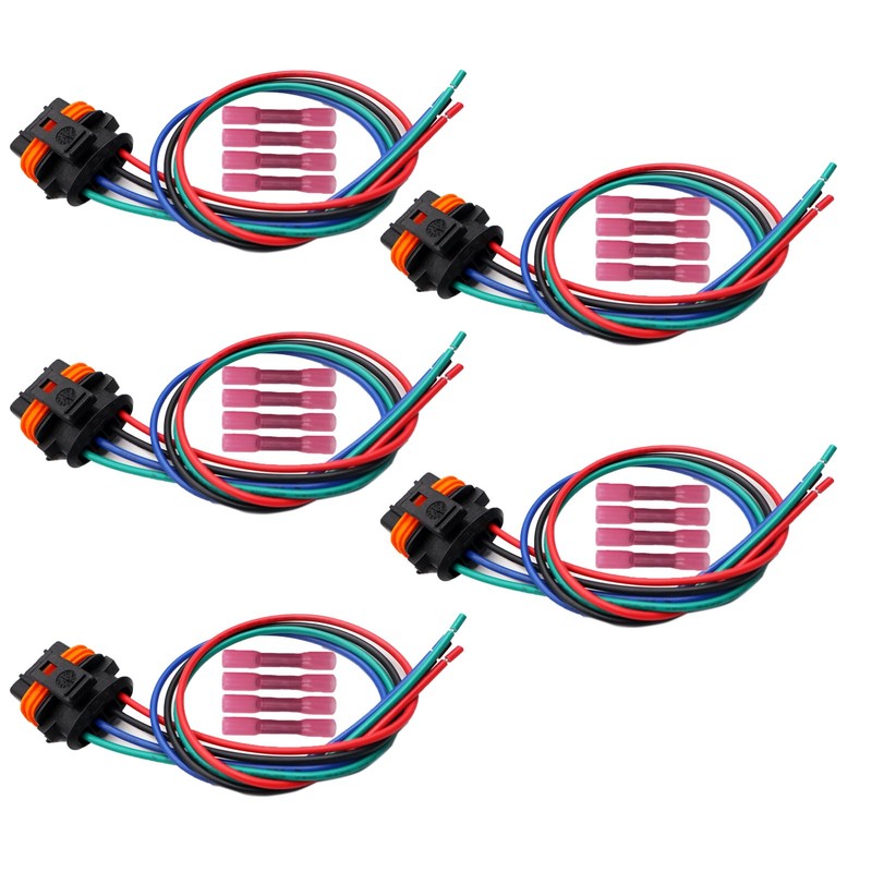 Set of 5 Electrical Ignition Coil Connector Plug Harness Compatible