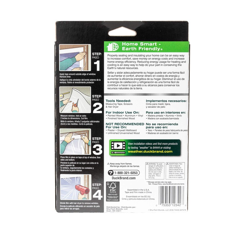 Duck MAX Strength Heavy Duty Insulating Film Window Kit, 3-Window,
