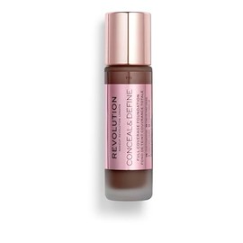 Revolution Beauty London Base Maquillaje Conceal Define Cobertura Total Acabado Mate Duradero Vegana Crueldad Animal Tonos Piel Oscuros F18 Onzas