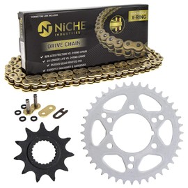 NICHE Drive Sprocket Chain Combo for Polaris Trail Blazer Boss 250 Front 11 Rear 40 Tooth 520V-X X-Ring 86 Links