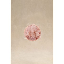 BABEYOND Women's Pillbox Fascinator Hat Kentucky Hat Feather Derby Fascinator Tea Party Fascinator Hat with Veil for Cocktail Nude Pink