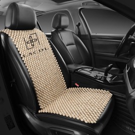 LACDL Beaded Car Seat Covers for Cars, Cooling Bead Seat Cover for Trucks & SUVs(headrest Removable only) - Auto Ventilated Seat Cooler Pad, Natural Wood Breathable Beads Sweat Protector, Burlywood