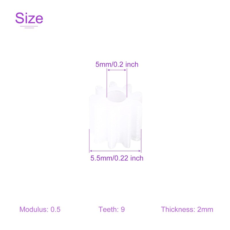 DMiotech 20pcs 9 Teeth Plastic Gear Model 092A Reducer Plastic