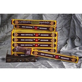 Red Crystal Incense, Tibetan Origin PLUS + FREE SAMPLER of 2 - 3" sticks of TPMI