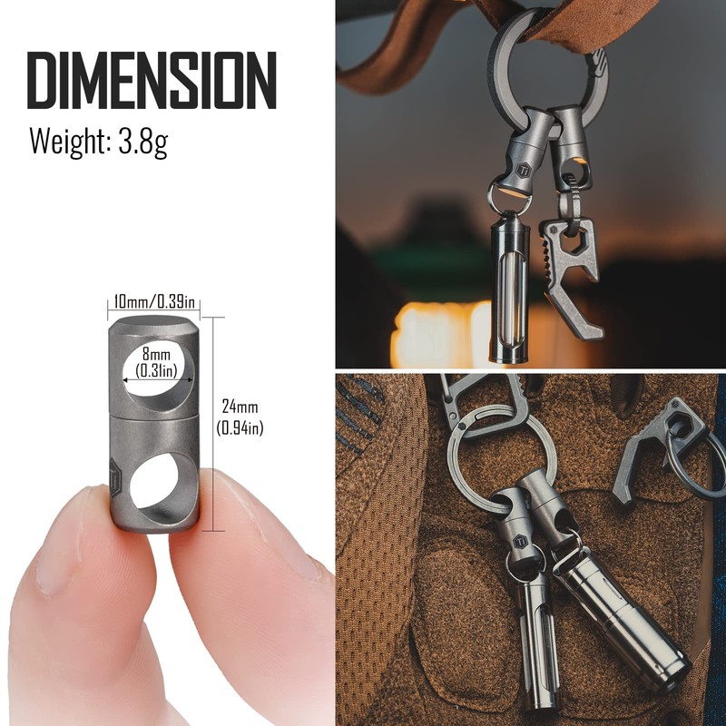 KeyUnity KA07 Titanium Key Ring Connector, Titanium 360° Rotating Connector,