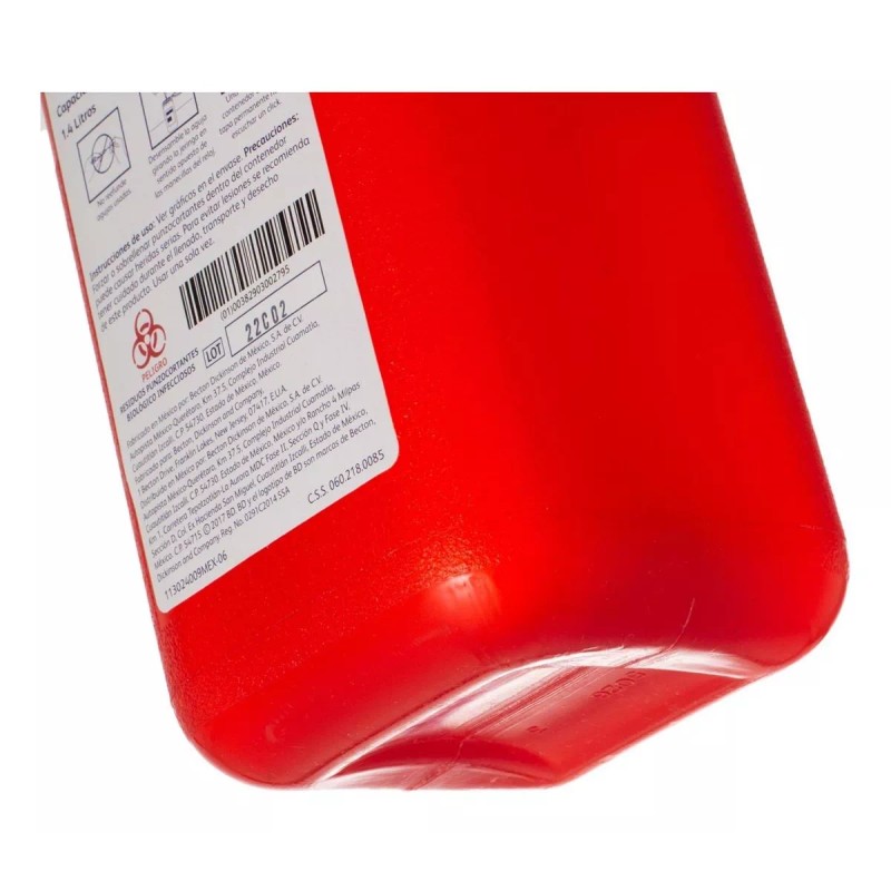 BD Contenedor Para Rpbi Punzocortantes 1.4l Rojo - Bd