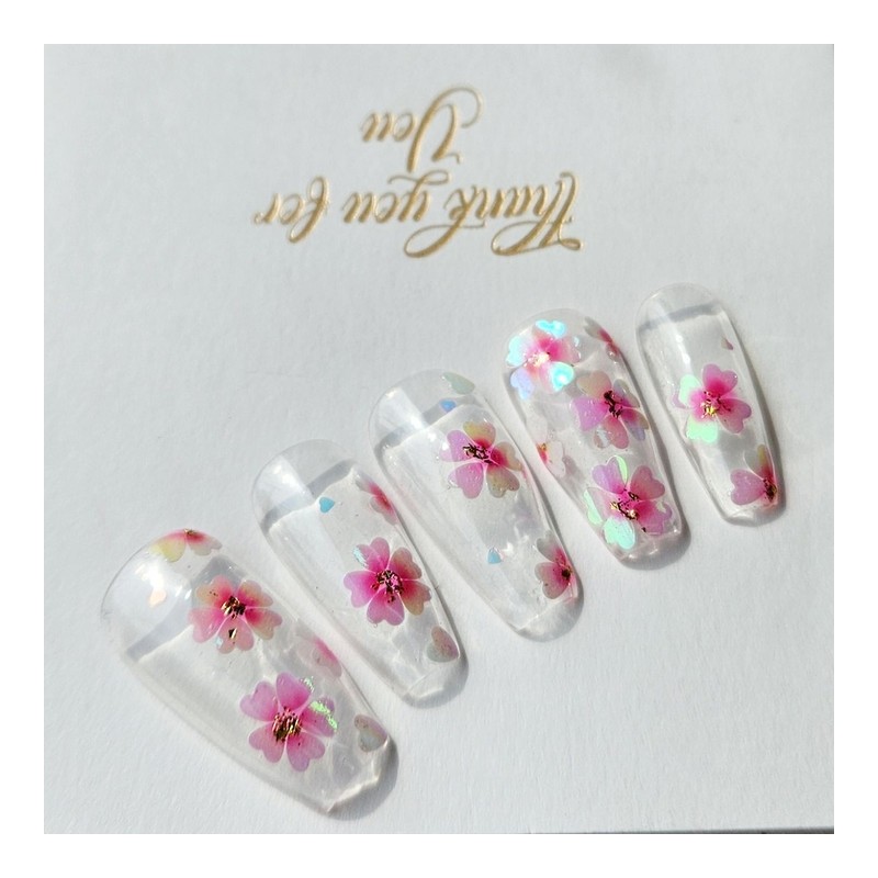Blossom Handmade Nail Tips - Almond / 블라썸 수제 네일팁