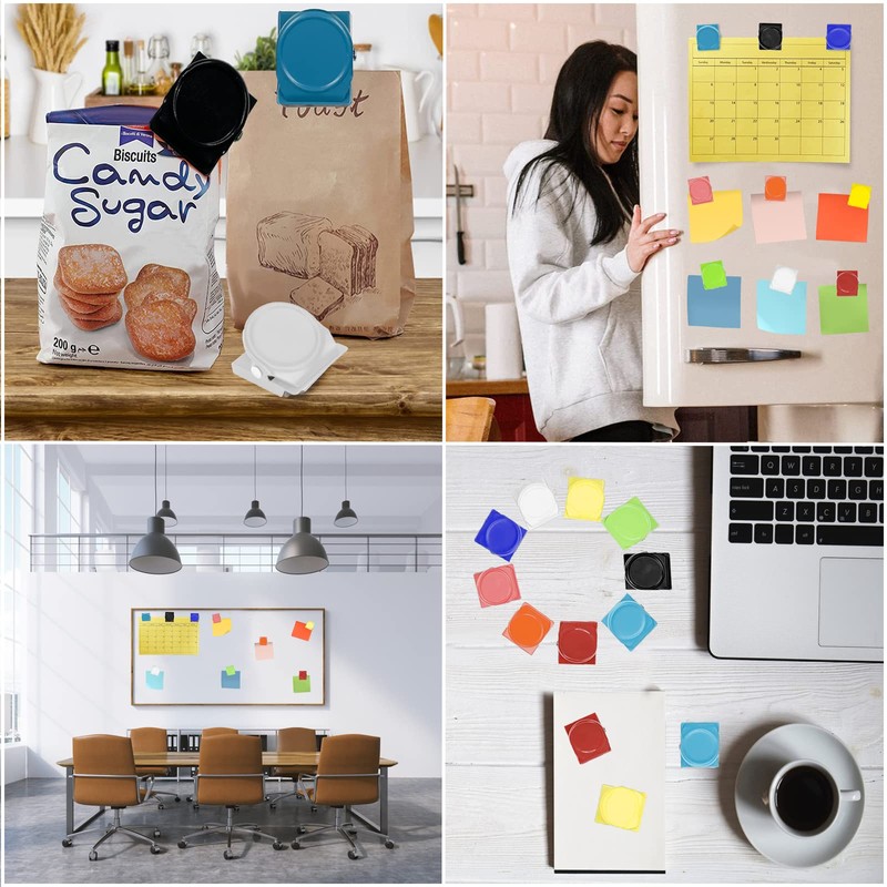 LUCTHY Fridge Magnetic Clips 9pcs, Strong Whiteboard Magnets Coloured Magnet