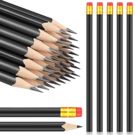 Tinlade 50 Pcs Triangular Grip Pencils Wedding Pencils HB Graphite Pencil Pack Wood Pencils with Eraser for Back to School Drawing Sketching Bridal Shower Office Supplies(Black)