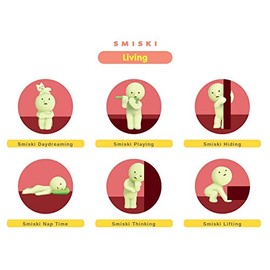 Dreams Dreams Smiski Glow in The Dark Mini Figure Set: Bed + Living Series, 2 Assorted Blind Box