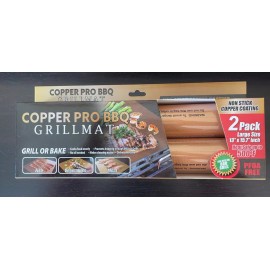 MENARDS 2PK LARGE 13x15.7'' COPPER OVEN LINERS NON STICK COOK BAKING SHEET BBQ GRILL MAT