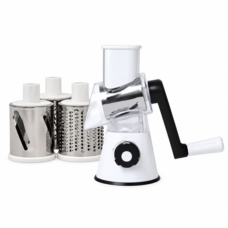 Rotary Vegetable Slicer for Meal Prep – Manual Drum Grater
