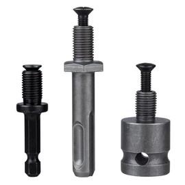 Gasea 3Pcs Drill Chuck Adapter Connecting Extension Rod to 3/8-24UNF Thread w Reverse Screw