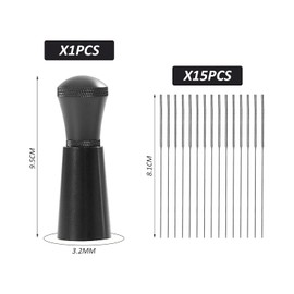 1 Piece 7-Pin Aluminum Coffee Tool with 8 Spare Coffee Needles, Detachable Coffee Dispenser, Espresso Dispenser, Coffee Making Accessories, Barista Gift