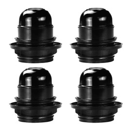 TANCUDER 4 x E27 socket lights, 250 V, 4 A, plastic lamp head, lamp holder, black, external thread socket for table lamp, floor lamp, chandelier