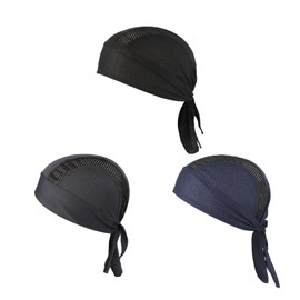 3pcs Quick Dry Beanie Headwear Sweat Wicking Dew Rag Cycling Bandana Running Beanie Sun UV Protection Skull Cap