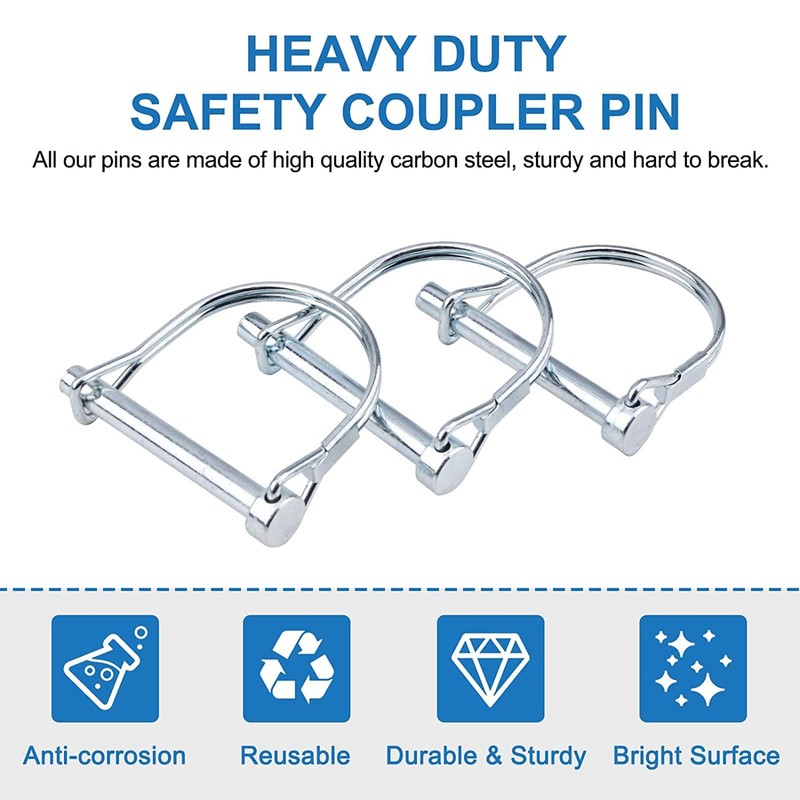 INCREWAY 16pcs Shaft Locking Pin, M6.3 * 50 Galvanized Round