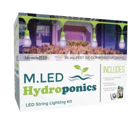 Miracle LED Hydroponics LED Indoor Grow Light Kit - Includes 4 Ultra Grow Red & Blue Spectrum 150W Replacement Grow Light Bulbs & 1 4-Socket Corded Fixture with SproutMatic Grow Light Timer