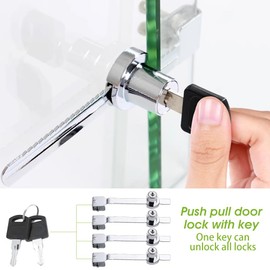 mizikuu Terrarium Lock with Key, Pack of 4 Display Cabinet Lock Glass Door Lock Saw Lock with Key Sliding Door Ratchet Lock Cabinet Terrarium for Drawer, Display Cabinets
