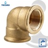 tecuro 90° Brass Angle with Internal Thread on Both Sides
