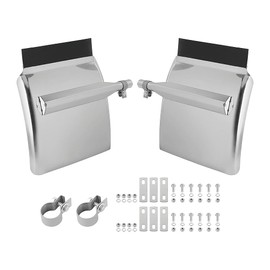 TODO 24" x 24" Quarter Fenders for Semi Truck, Quarter Fenders Set with Tube Bracket and Mounting Hardware, Fit for Freightliner, Kenworth, Volvo, Peterbilt, etc, 1 pair