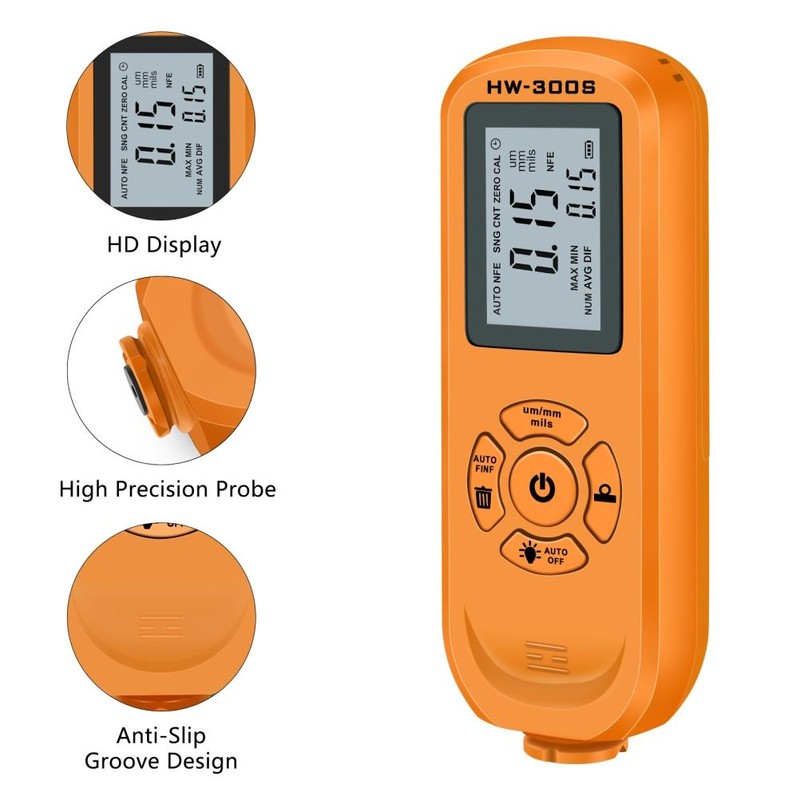 HW 300S Car Paint Film Thickness Gauge with Backlight Large