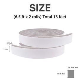 Futuwi Air Conditioner Foam-2 Rolls, 1 Inch Wide X 3/4 Inch Thick Total 13 Feet Long, Open Cell AC Foam Weather Seal for Gap Blocker, Anti-Vibration, Anti-Collision (6.5ft x 2 Rolls)