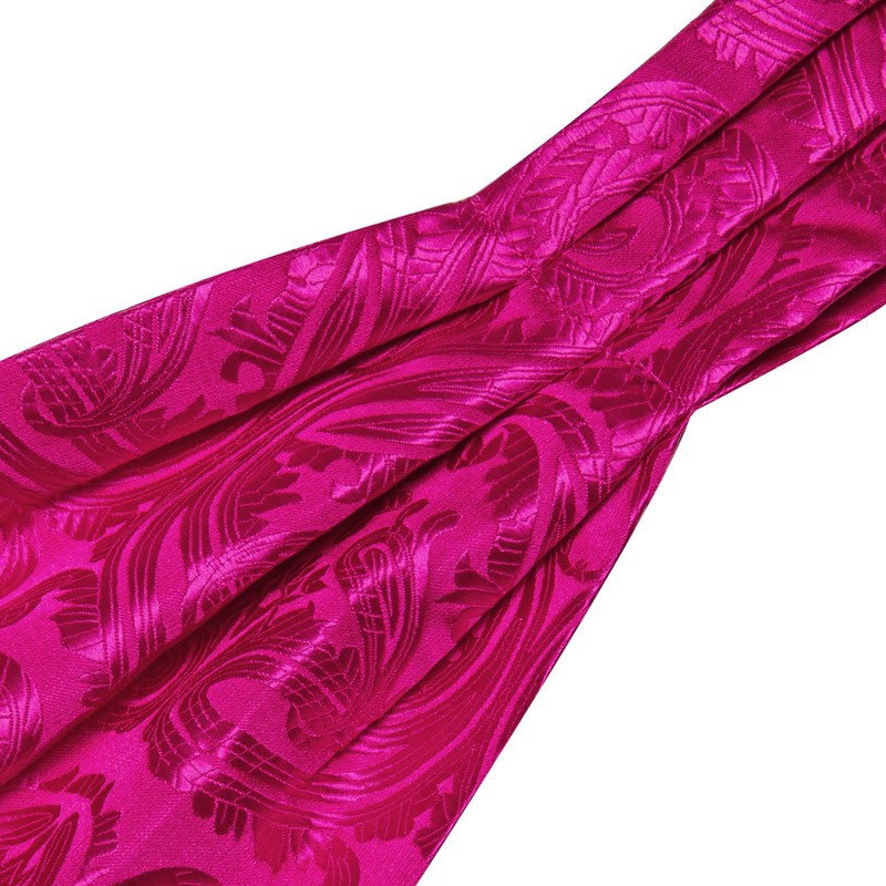 Barry.Wang Men Ascot Cravat Tie with Pocket Square Cufflinks Tie